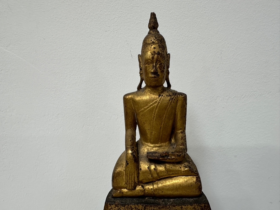 Antique Gilt Wooden Thai Buddha Statue 7W X 15H [Photo 3]