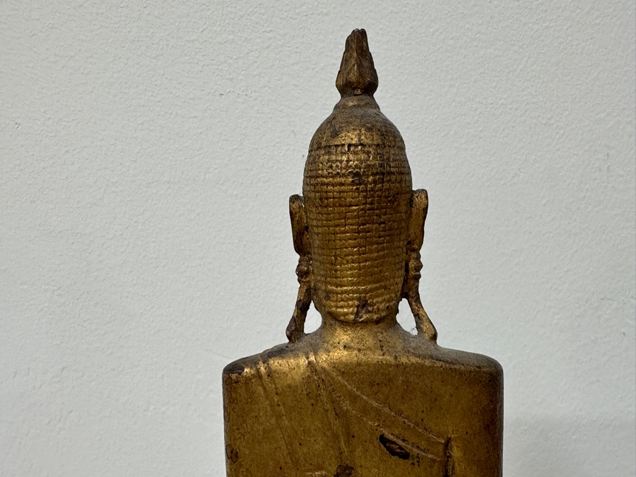 Antique Gilt Wooden Thai Buddha Statue 7W X 15H [Photo 16]