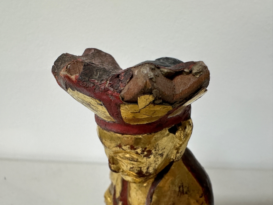 Antique Chinese Giltwood Buddha Statue 7H [Photo 14]