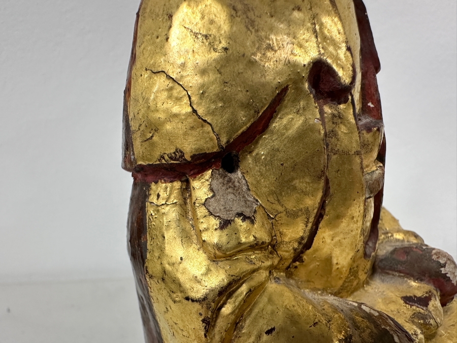 Antique Chinese Giltwood Buddha Statue 7H [Photo 8]