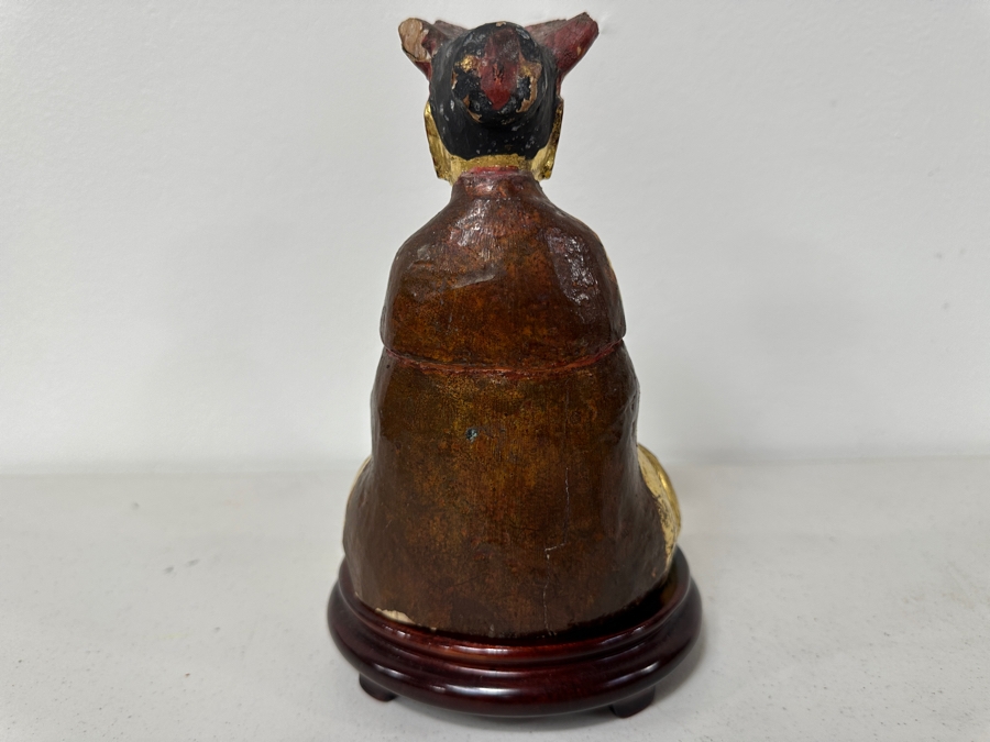 Antique Chinese Giltwood Buddha Statue 7H [Photo 10]