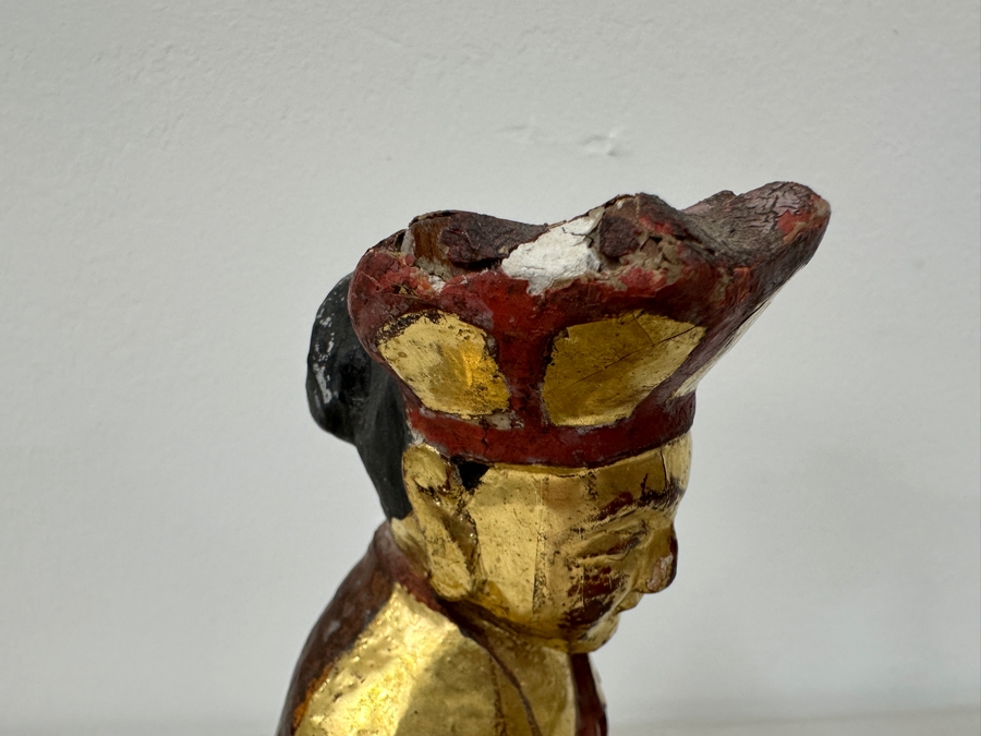 Antique Chinese Giltwood Buddha Statue 7H [Photo 9]