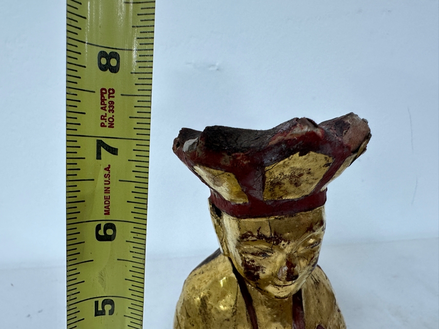 Antique Chinese Giltwood Buddha Statue 7H [Photo 18]