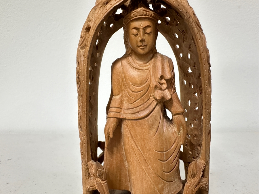 Just Added - Hand Carved Wooden Two-Sided Buddha Statue 6H [Photo 2]