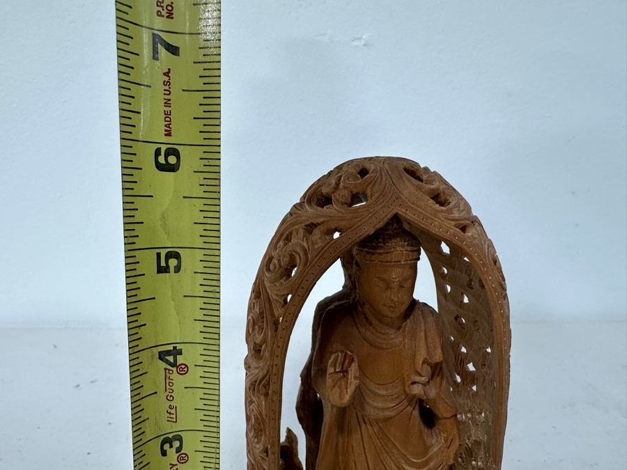Just Added - Hand Carved Wooden Two-Sided Buddha Statue 6H [Photo 8]