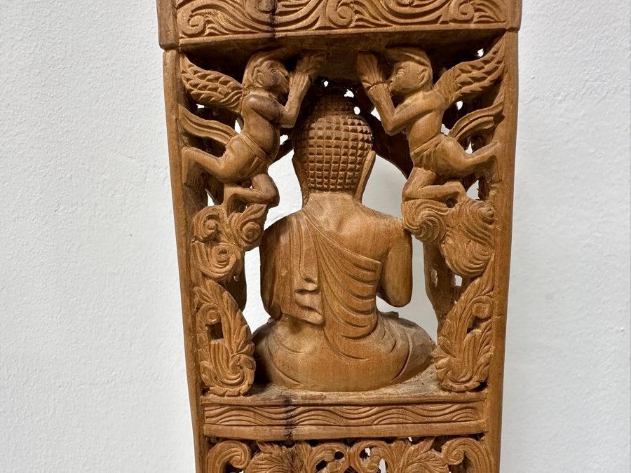 Just Added - Hand Carved Wooden Buddha Statue 15H [Photo 9]