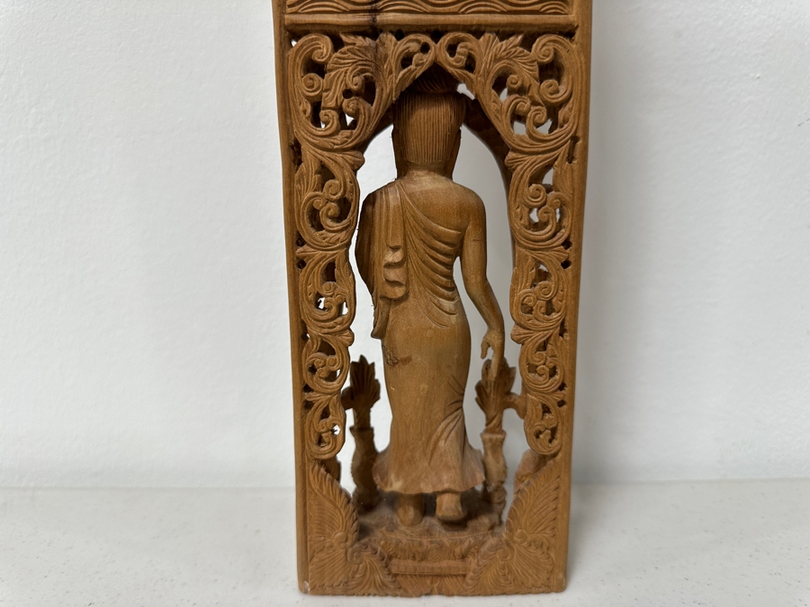 Just Added - Hand Carved Wooden Buddha Statue 15H [Photo 8]