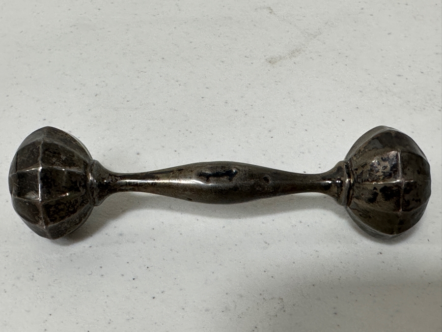 Sterling Silver Baby Rattle 4.25'L 21.8g [Photo 5]