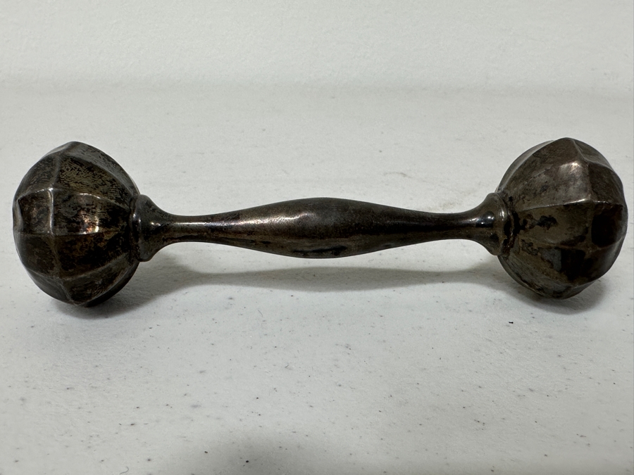Sterling Silver Baby Rattle 4.25'L 21.8g [Photo 2]