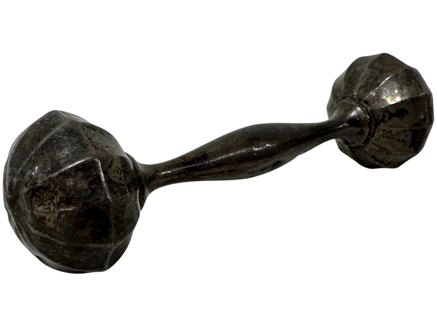 Sterling Silver Baby Rattle 4.25'L 21.8g