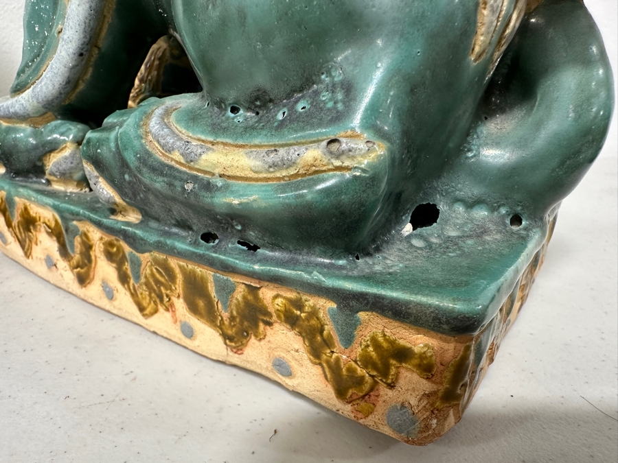 Just Added - Vintage Chinese Hand Painted Ceramic Foo Dogs - See Photos For Damage 7.5W X 5D X 10H [Photo 6]
