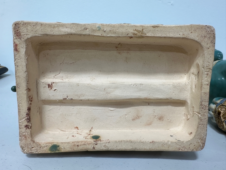 Just Added - Vintage Chinese Hand Painted Ceramic Foo Dogs - See Photos For Damage 7.5W X 5D X 10H [Photo 11]