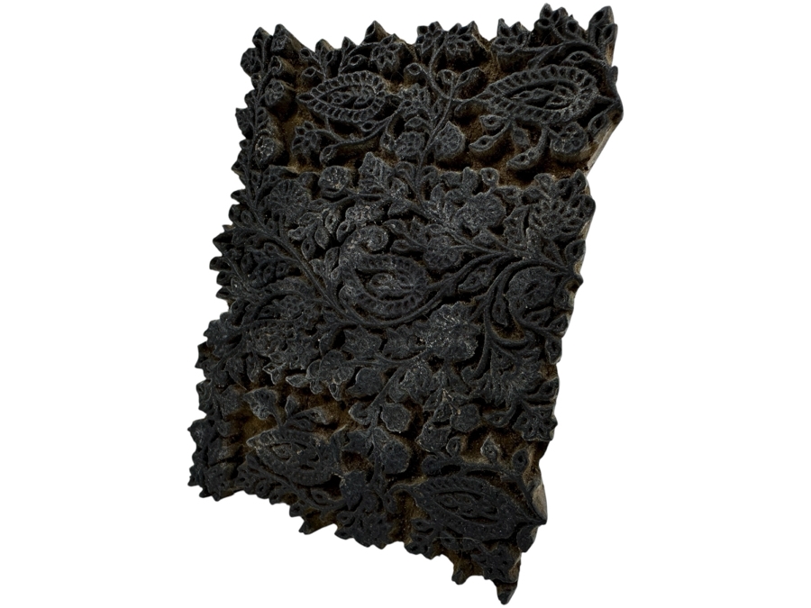 Just Added - Vintage Indian Hand Carved Wooden Printing Block 5 X 4