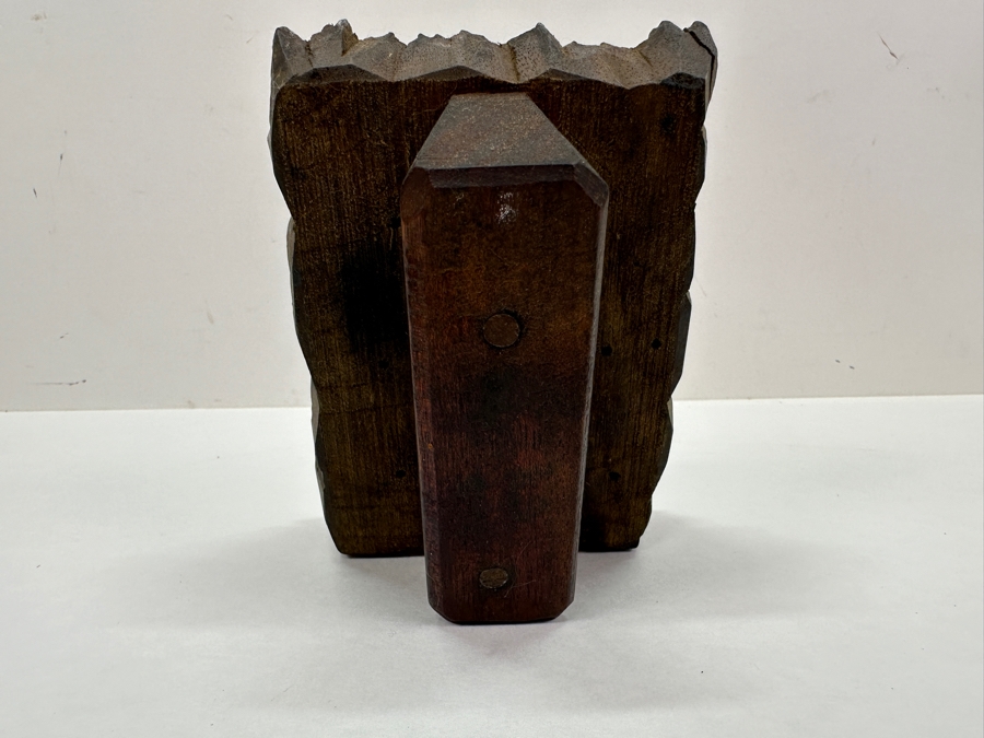 Just Added - Vintage Indian Hand Carved Wooden Printing Block 5 X 4 [Photo 3]