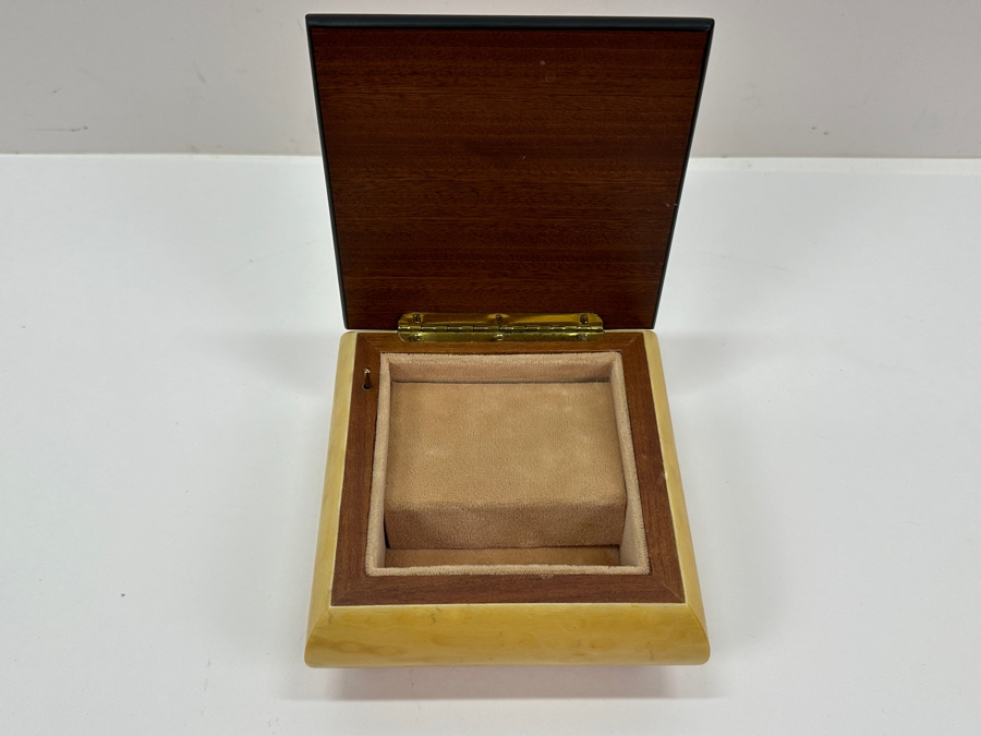 Just Added - Vintage Italian Inlaid Wooden Music Jewelry Box 5W X 5D X 2.5H [Photo 6]
