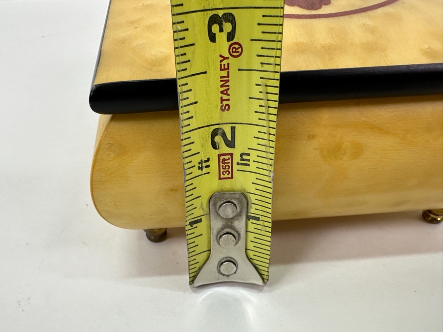 Just Added - Vintage Italian Inlaid Wooden Music Jewelry Box 5W X 5D X 2.5H [Photo 11]