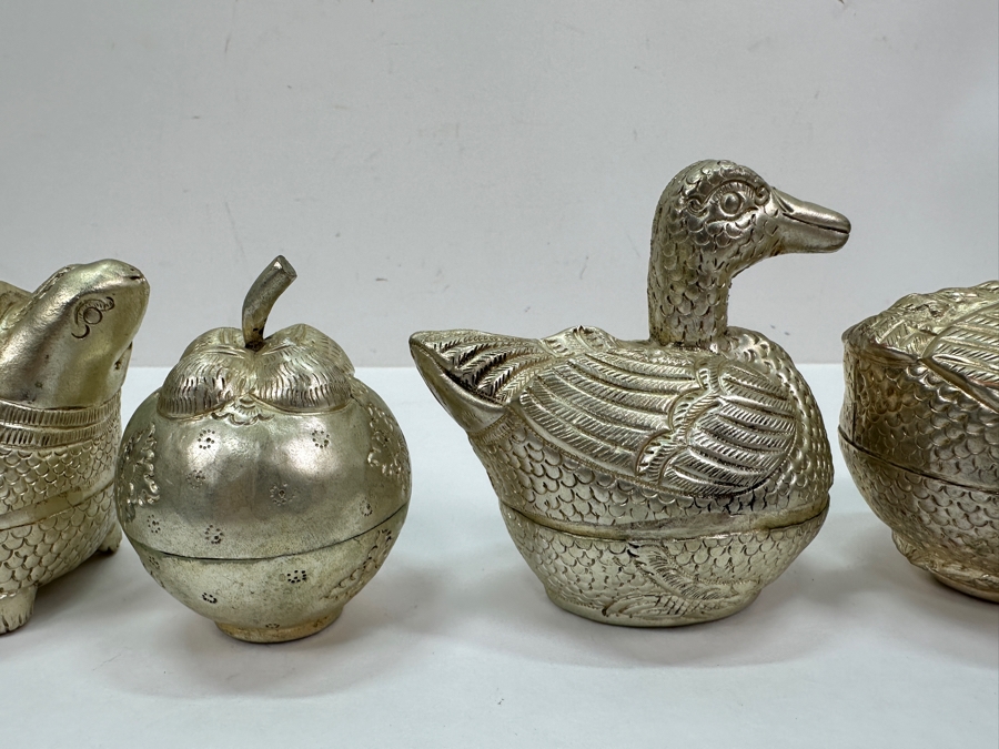 Collection of Handcrafted Cambodian Metal Figural Betel Boxes [Photo 4]