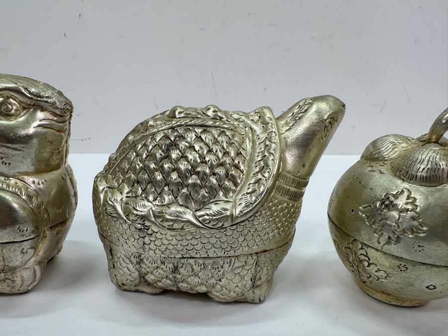 Collection of Handcrafted Cambodian Metal Figural Betel Boxes [Photo 3]