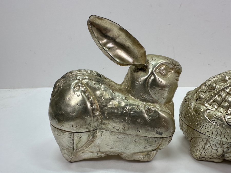 Collection of Handcrafted Cambodian Metal Figural Betel Boxes [Photo 2]