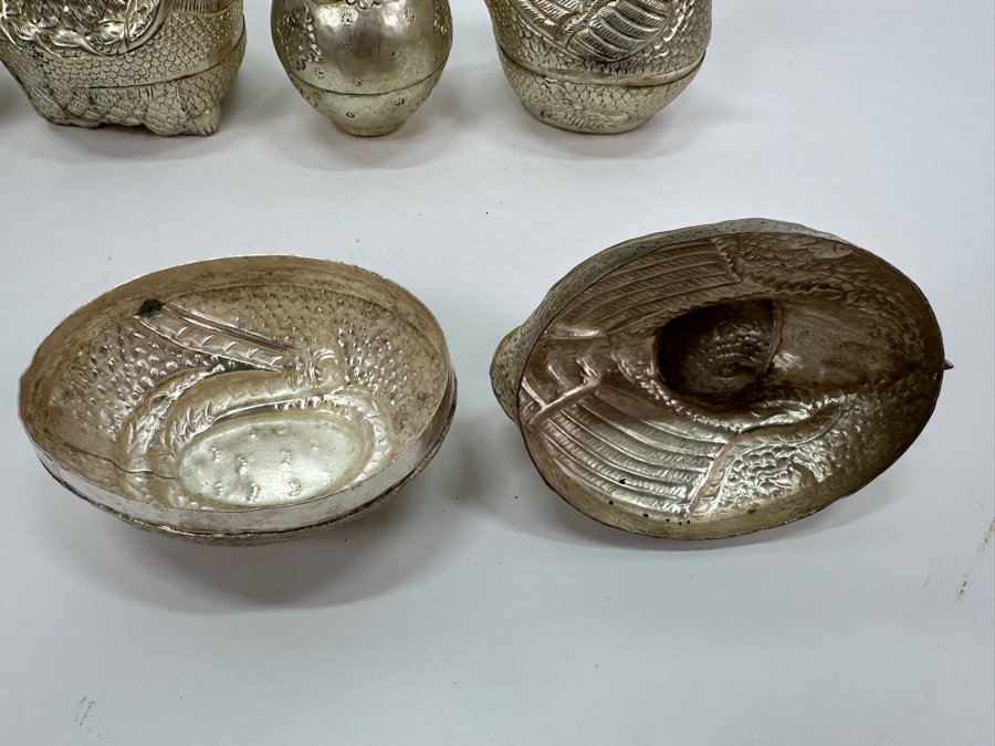 Collection of Handcrafted Cambodian Metal Figural Betel Boxes [Photo 7]