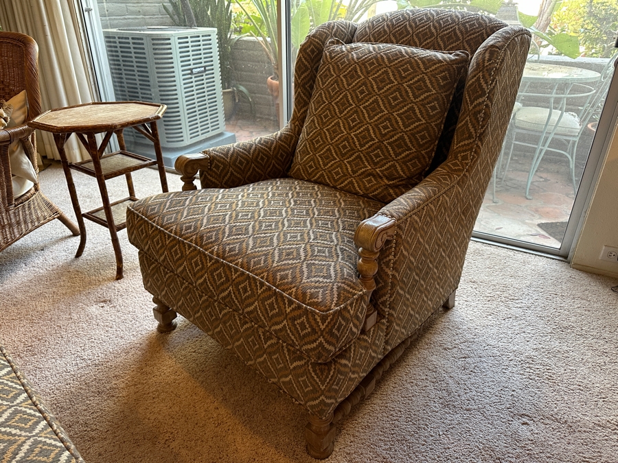 Lexington Upholstered Armchair (32'W x 44'D x 40'H) and Ottoman (28'W x 22'D x 16'H) [Photo 4]