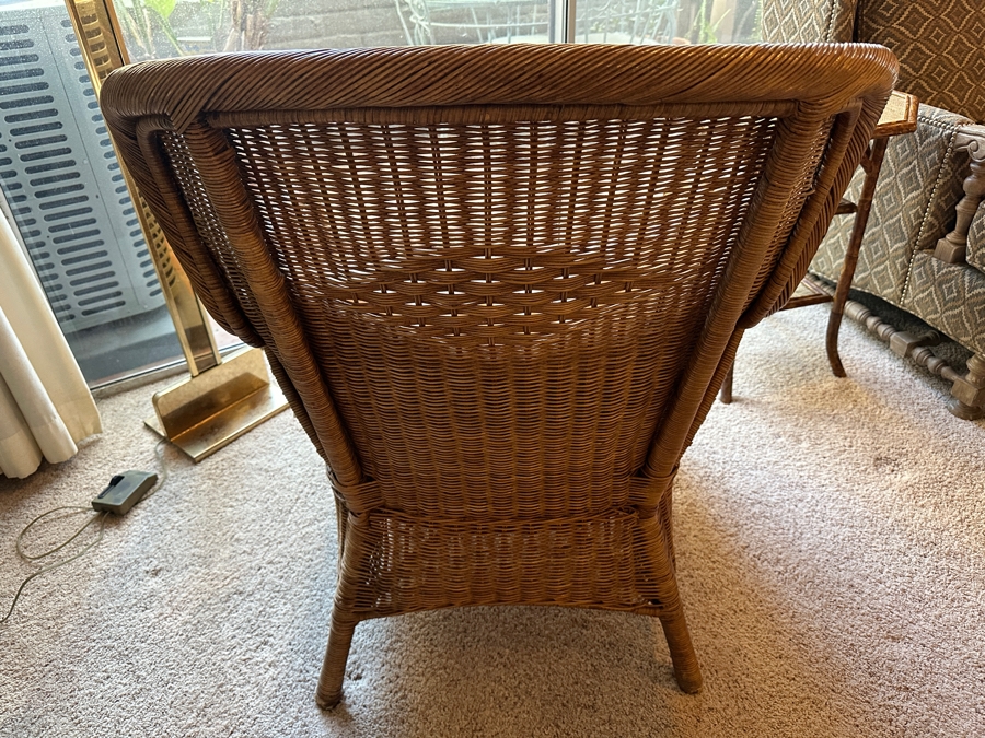 Woven Wicker Chair with Cushions 30'W x 26'D x 36'H [Photo 4]