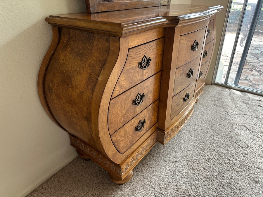 Burlwood Bombay Chest 52'W x 19'D x 33'H [Photo 4]