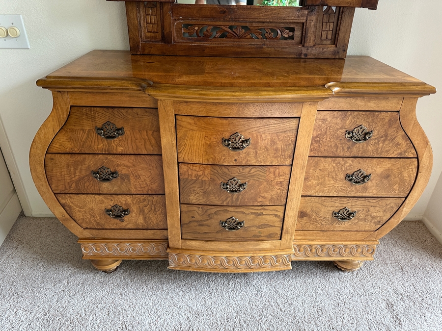 Burlwood Bombay Chest 52'W x 19'D x 33'H [Photo 2]