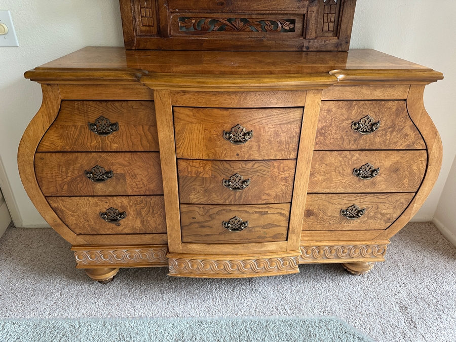 Burlwood Bombay Chest 52'W x 19'D x 33'H [Photo 3]