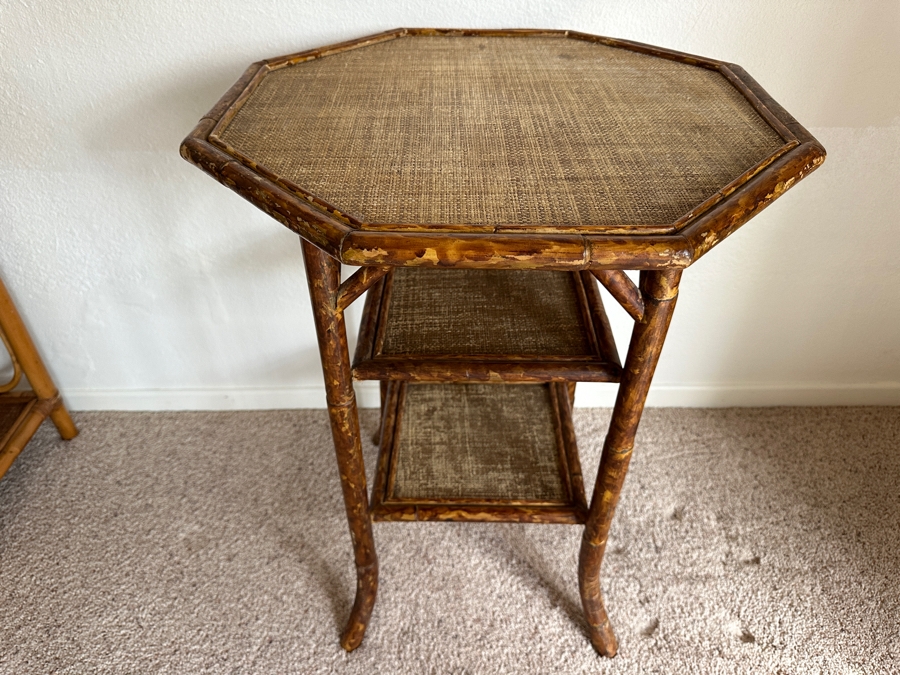 Just Added - Vintage Bamboo End Table 19.5W X 25.5H [Photo 2]