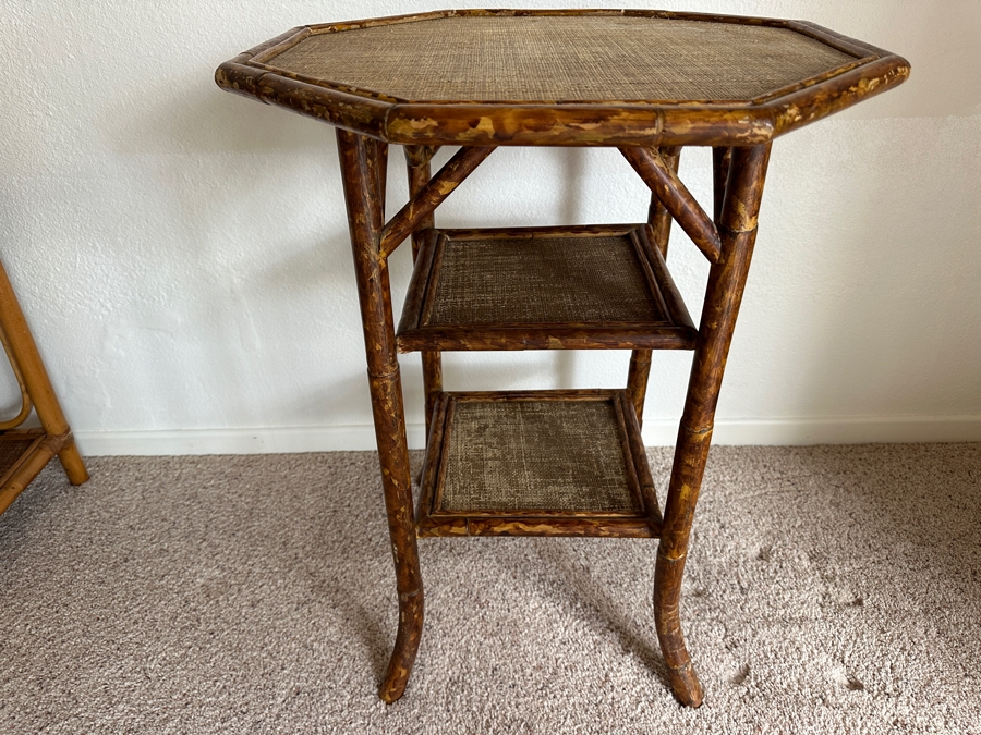 Just Added - Vintage Bamboo End Table 19.5W X 25.5H
