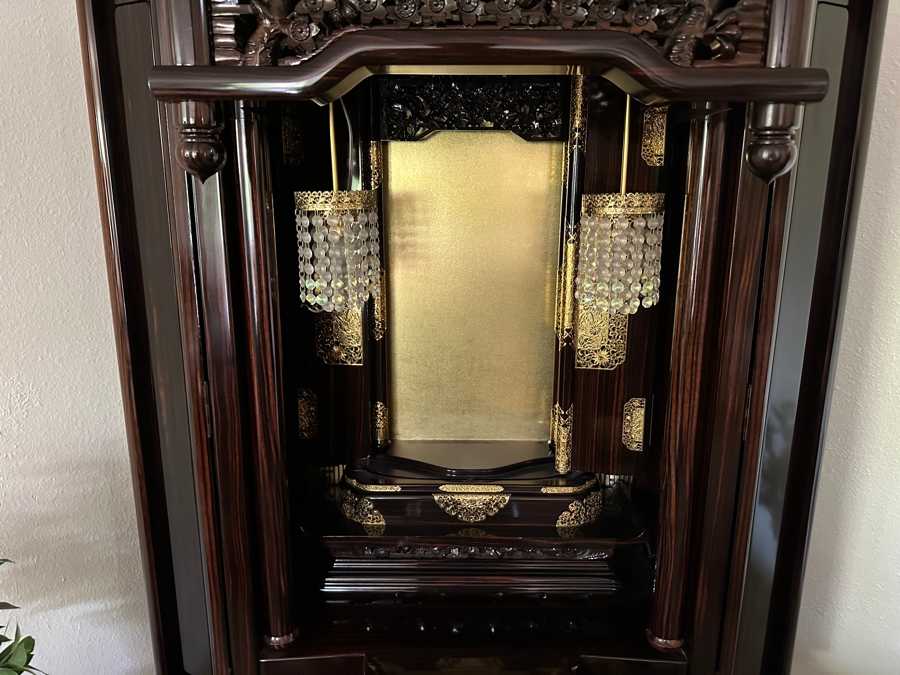 Japanese Butsudan Buddhist Altar 39W X 28D X 70H With Vases And Accessories - See Photos - Estimate $5,000+ [Photo 11]