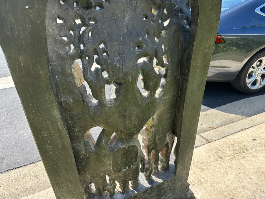 Intricately Carved Polychrome Hindu Temple Carving Statue Of Hindu Deity Shiva Parvati Kalyanam 33W X 12D X 56.5H Retails $29,000 [Photo 17]