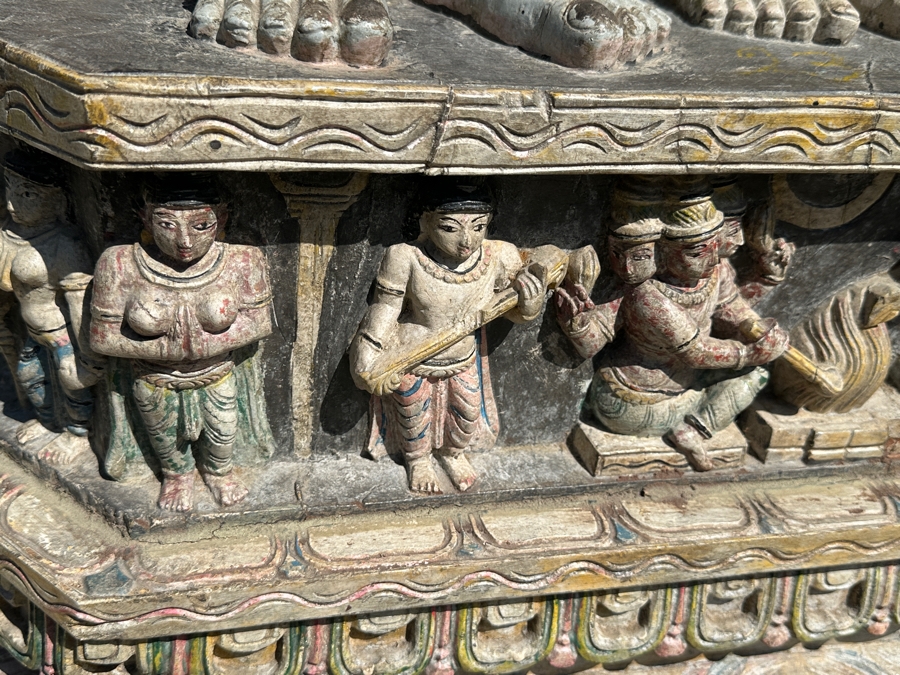 Intricately Carved Polychrome Hindu Temple Carving Statue Of Hindu Deity Shiva Parvati Kalyanam 33W X 12D X 56.5H Retails $29,000 [Photo 9]