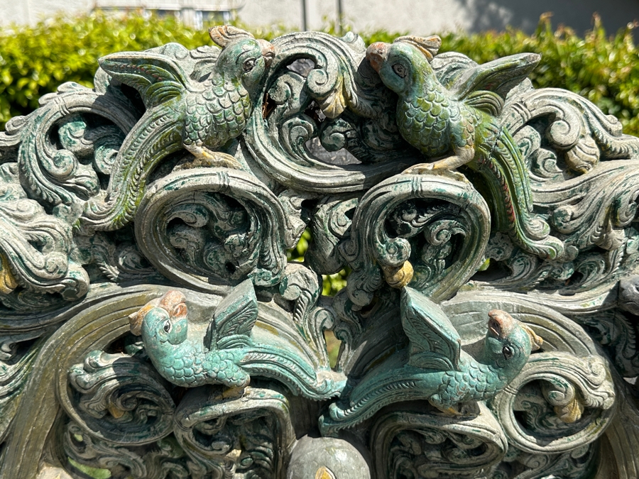 Intricately Carved Polychrome Hindu Temple Carving Statue Of Hindu Deity Shiva Parvati Kalyanam 33W X 12D X 56.5H Retails $29,000 [Photo 3]