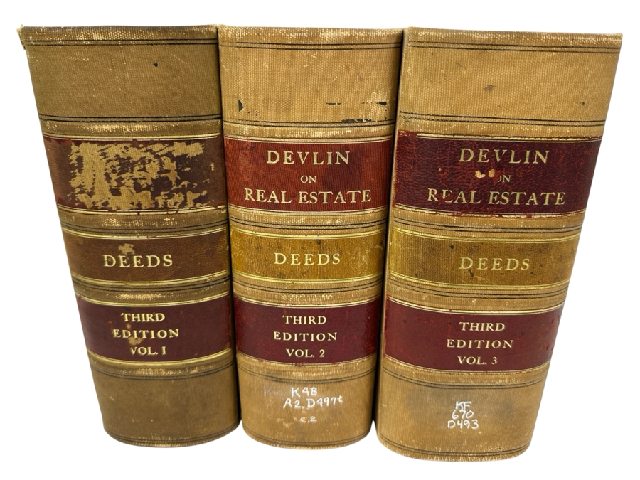 Just Added - Antique 1911 3rd Edition Law Books By Robert T. Devlin On Real Estate Deeds Volumes 1, 2 & 3
