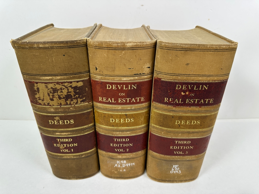 Just Added - Antique 1911 3rd Edition Law Books By Robert T. Devlin On Real Estate Deeds Volumes 1, 2 & 3 [Photo 2]