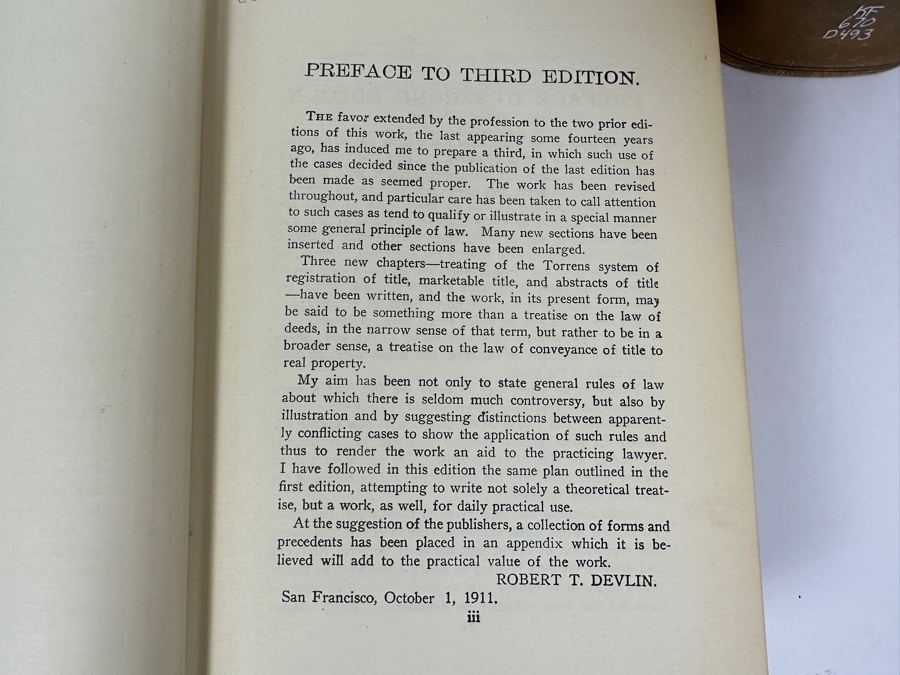 Just Added - Antique 1911 3rd Edition Law Books By Robert T. Devlin On Real Estate Deeds Volumes 1, 2 & 3 [Photo 5]
