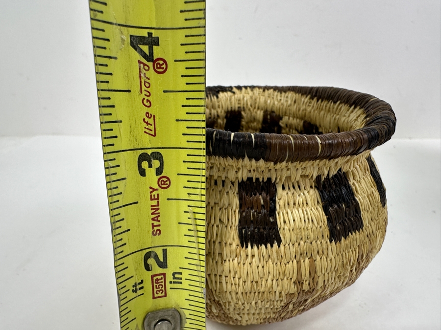 Just Added - Vintage Hand Woven Rainforest Basket From Panama 3.25H [Photo 8]