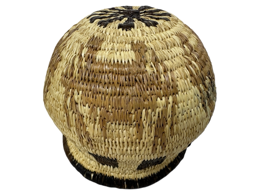 Just Added - Vintage Hand Woven Rainforest Basket From Panama 3.25H