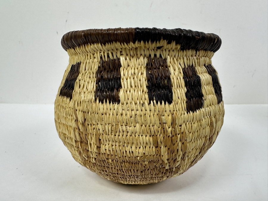 Just Added - Vintage Hand Woven Rainforest Basket From Panama 3.25H [Photo 2]