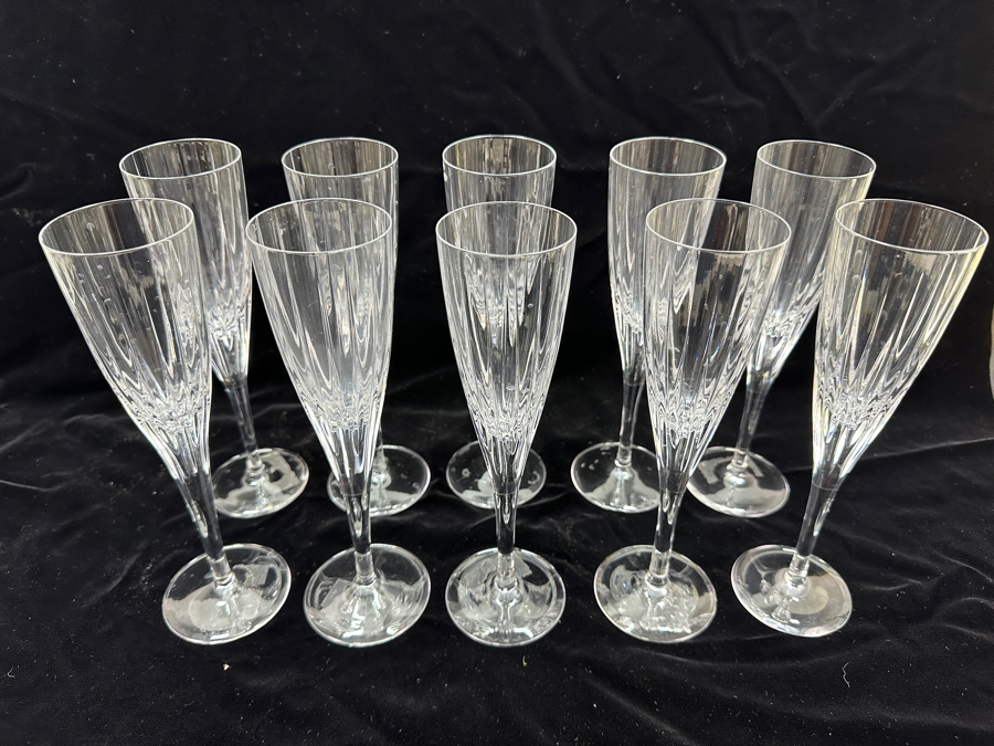 Atlantis Crystal Fantasy Cut Champagne Glasses 9'H [Photo 4]