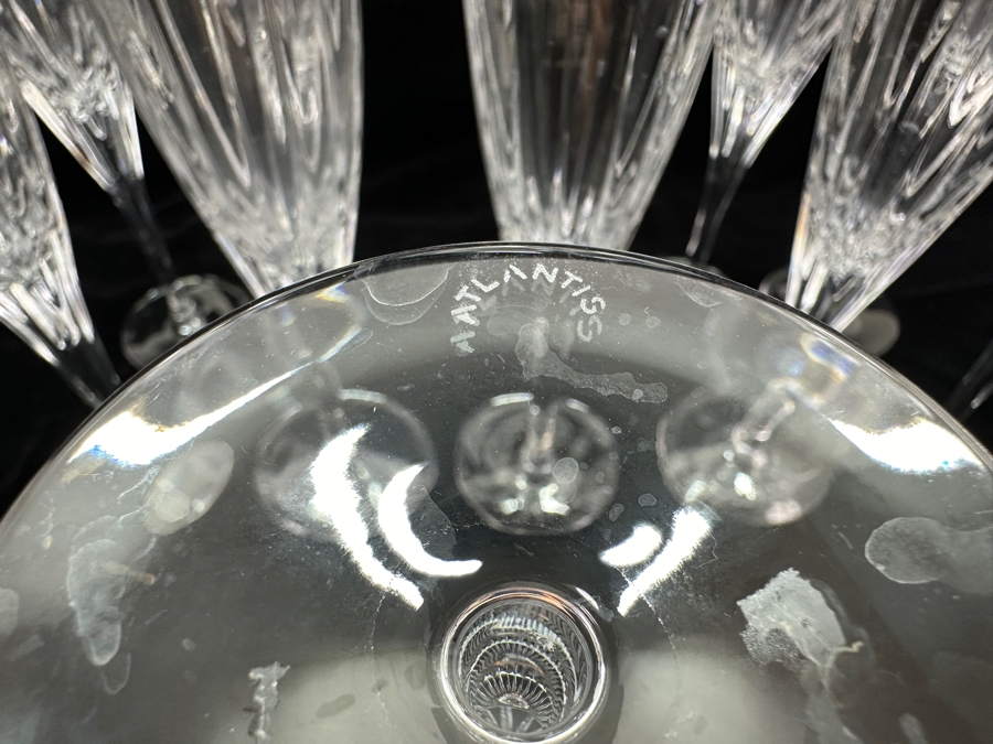Atlantis Crystal Fantasy Cut Champagne Glasses 9'H [Photo 5]