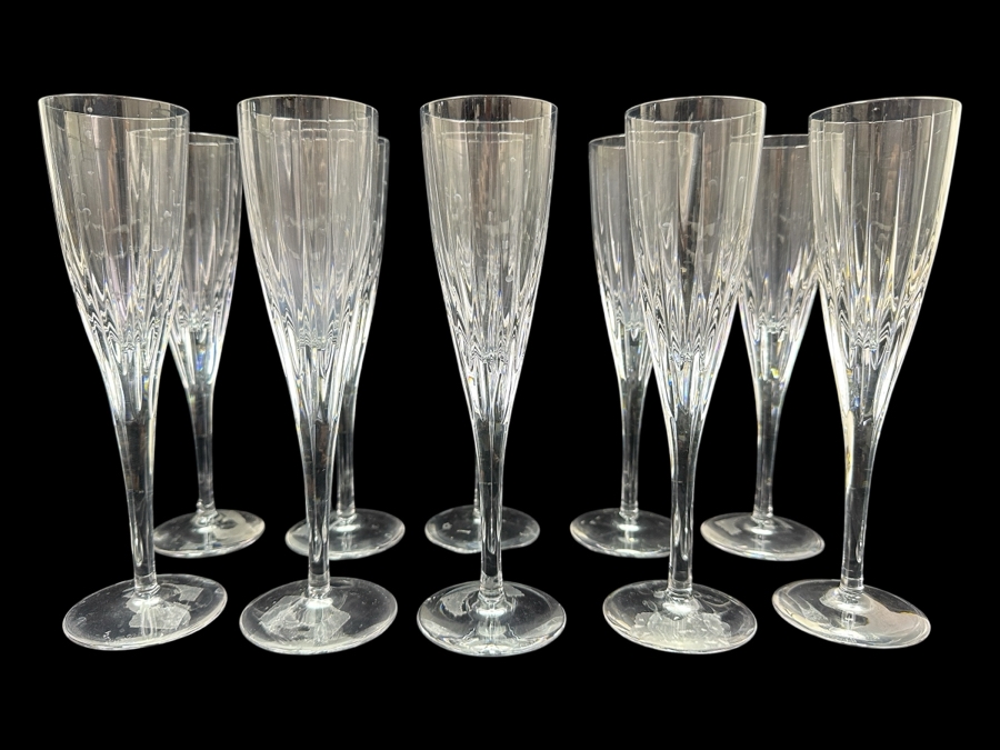 Atlantis Crystal Fantasy Cut Champagne Glasses 9'H