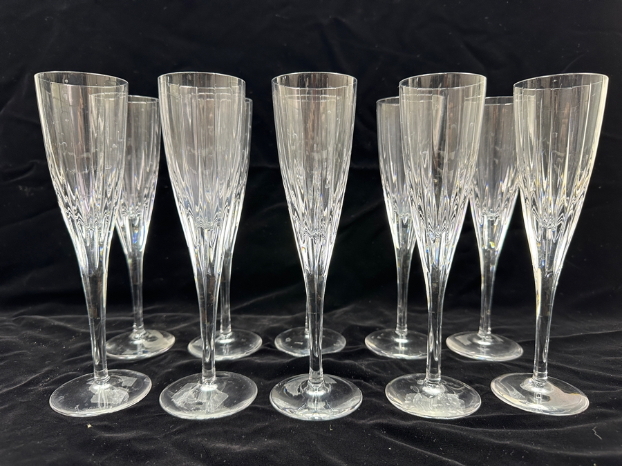 Atlantis Crystal Fantasy Cut Champagne Glasses 9'H [Photo 2]