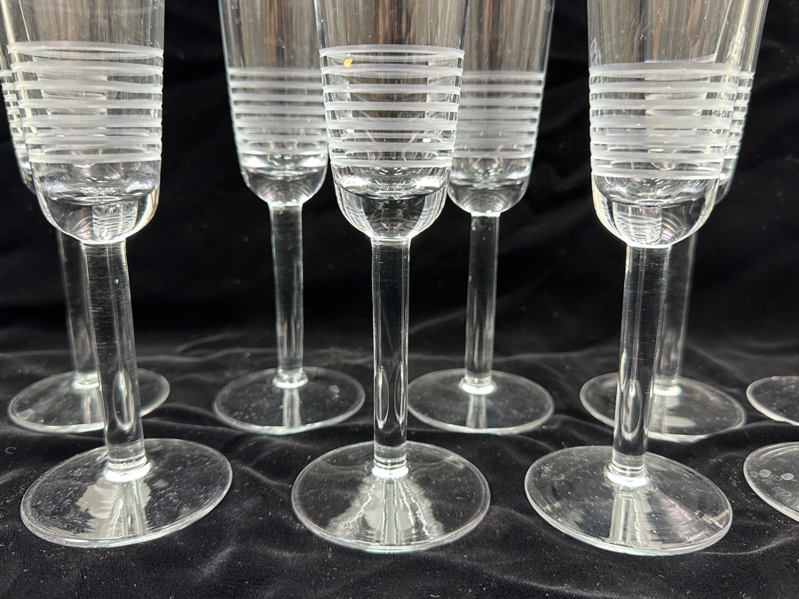 Set of (8) Pottery Barn Krosno Poland Champagne Glasses 9'H [Photo 4]