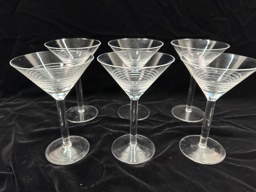 Set of (6) Pottery Barn Krosno Poland Martini Glasses 7'H [Photo 4]