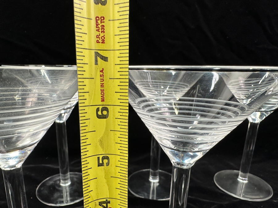 Set of (6) Pottery Barn Krosno Poland Martini Glasses 7'H [Photo 5]