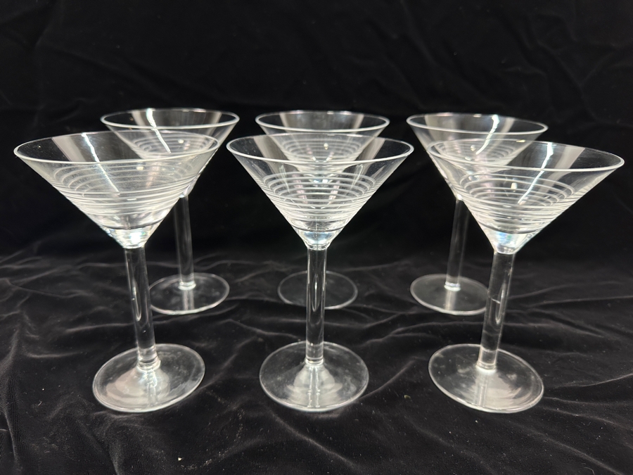 Set of (6) Pottery Barn Krosno Poland Martini Glasses 7'H [Photo 2]