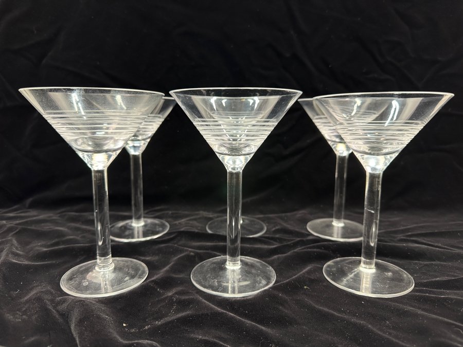 Set of (6) Pottery Barn Krosno Poland Martini Glasses 7'H [Photo 3]